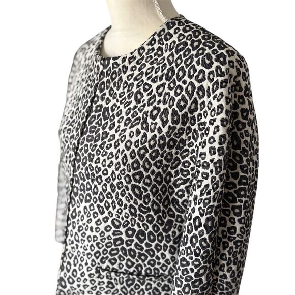 Ann Taylor Women's M Leopard Print Open Front Cropped Jacket Multicolor Casual - Picture 3 of 7